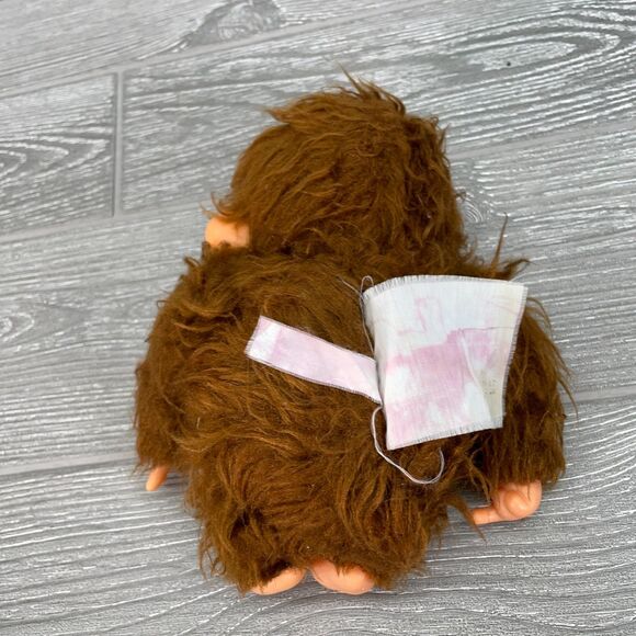 Vintage 1979 Russ Berrie 6in Poki Monkey Doll Plastic Head Hands Feet - FLAWS - Picture 7 of 9